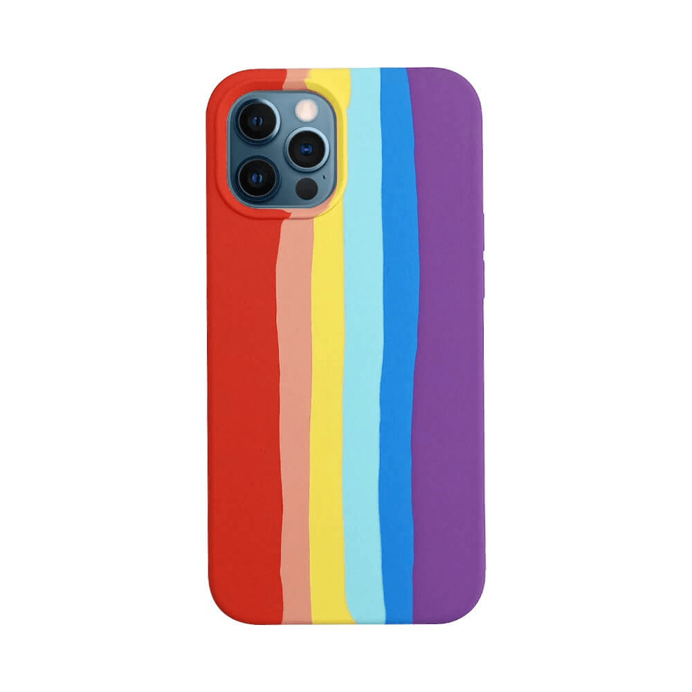 iPhone 14 Plus Compatible Case Cover Made With Rainbow Liquid Silicone