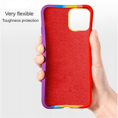 iPhone 14 Plus Compatible Case Cover Made With Rainbow Liquid Silicone