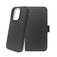 Thumbnail for iPhone 14 Pro Compatible Case Cover With 2-in-1 Flip Leather Wallet in Black