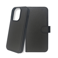 Thumbnail for iPhone 14 Plus Compatible Case Cover With 2-in-1 Flip Leather Wallet in Black