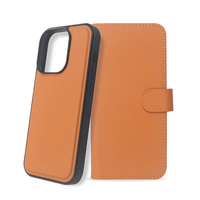 Thumbnail for iPhone 14 Compatible Case Cover With 2-in-1 Flip Leather Wallet in Brown