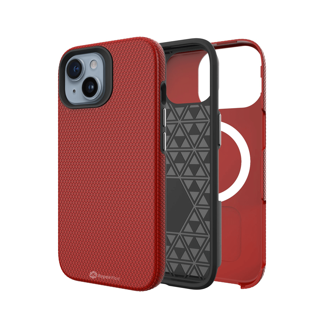 iPhone 15 Plus Compatible Case Cover Shockproof Rugged Case Compatible With Magsafe Technology - Red