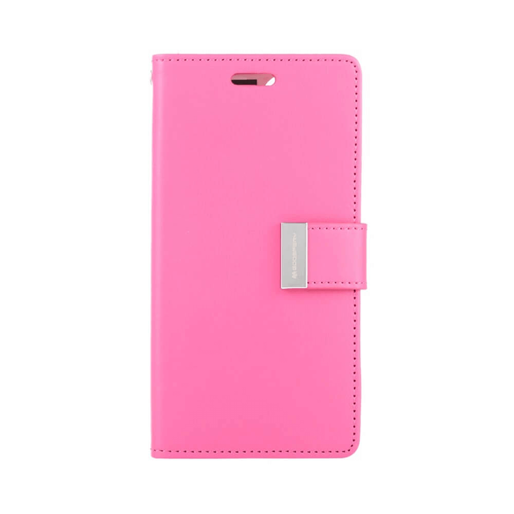 iPhone 14 Pro Compatible Case Cover Rich Diary for Stylish Protection - HotPink
