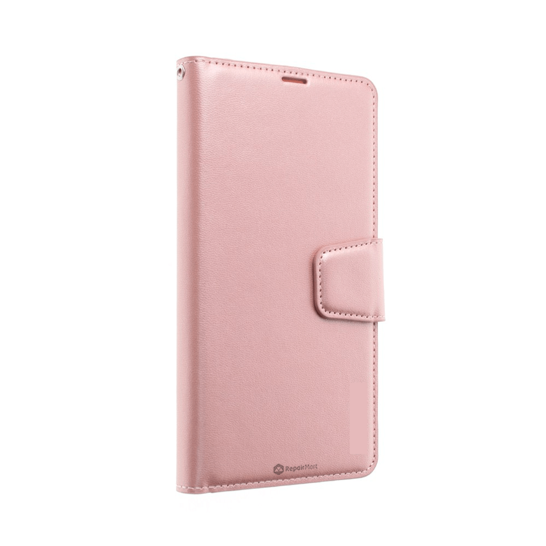 iPhone 16 Compatible Case Cover With PU Flip Leather Wallet - Rose Gold