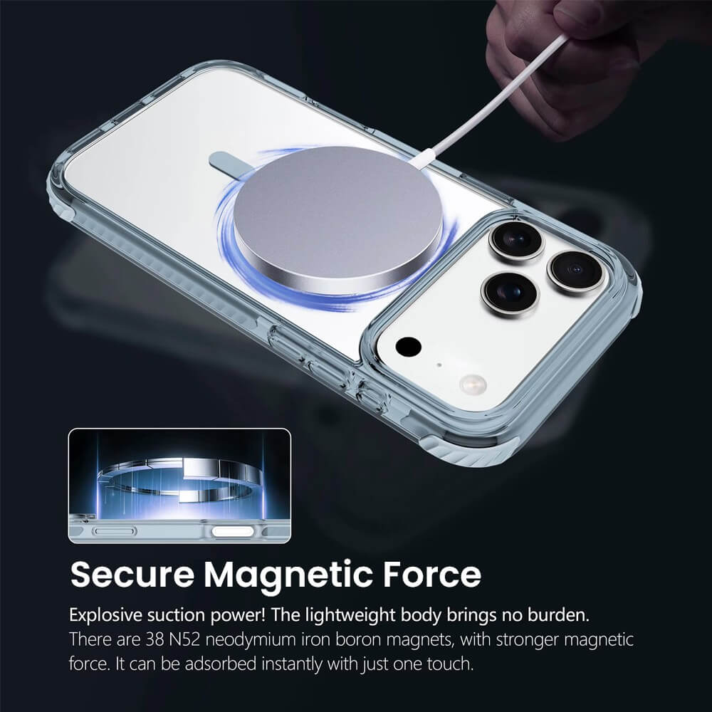 iPhone 17 Pro Max Black Echo Wave Impact Protection Transparent Case Cover with 13 ft Drop Defence & MagSafe Compatibility Australia