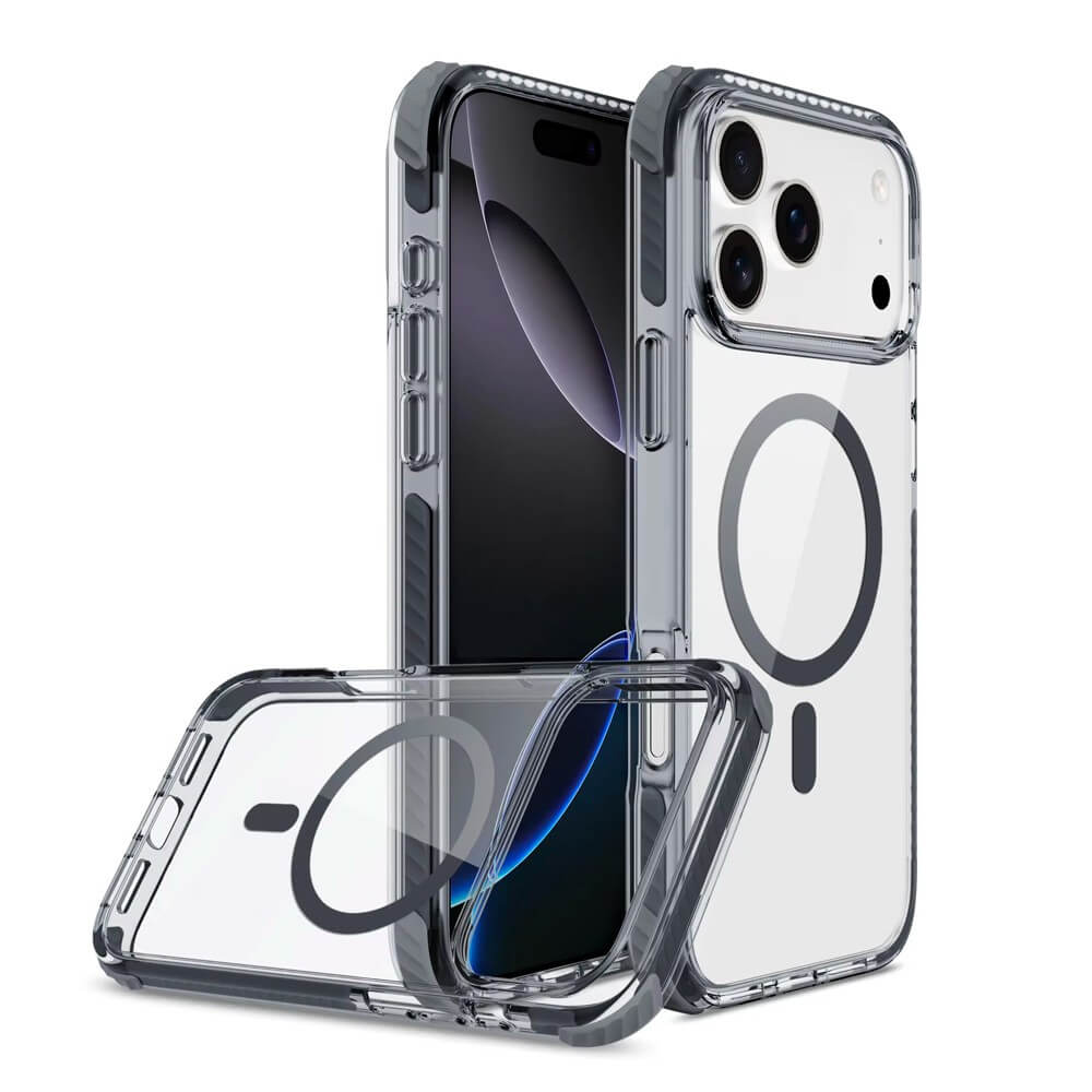 iPhone 17 Pro Max Black Echo Wave Impact Protection Transparent Case Cover with 13 ft Drop Defence & MagSafe Compatibility Australia