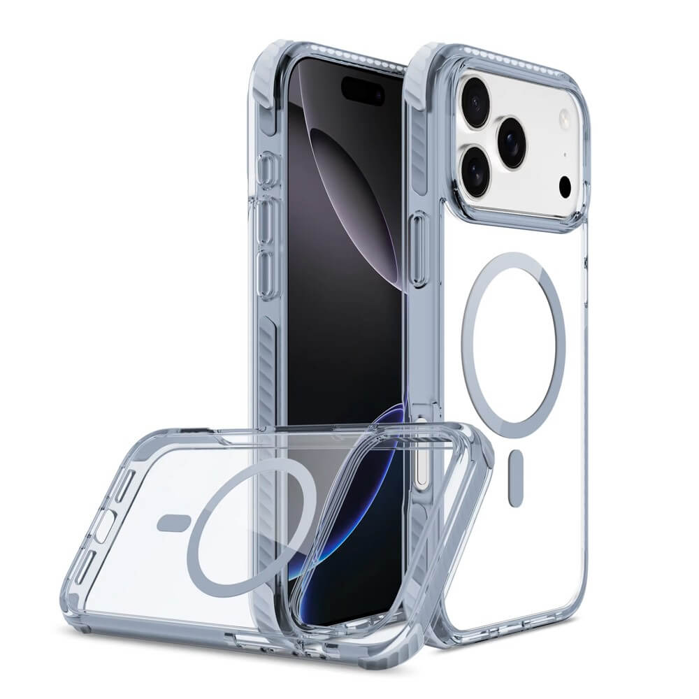 iPhone 17 Pro Max Blue Echo Wave Impact Protection Transparent Case Cover with 13 ft Drop Defence & MagSafe Compatibility Australia