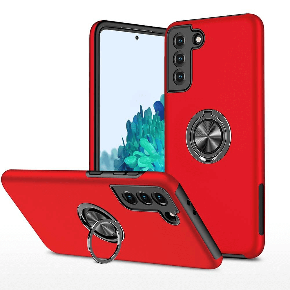 Samsung Galaxy S20 FE Compatible Case Cover With Shockproof And Magnetic Ring Holder - Red