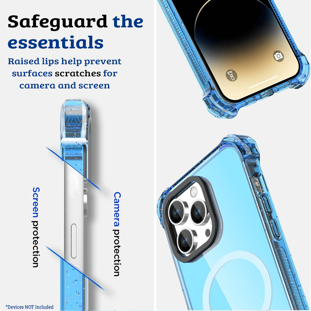 iPhone 15 Compatible Case Cover With Clear Bounce Impact Compatible With Magsafe Technology - Clear Blue