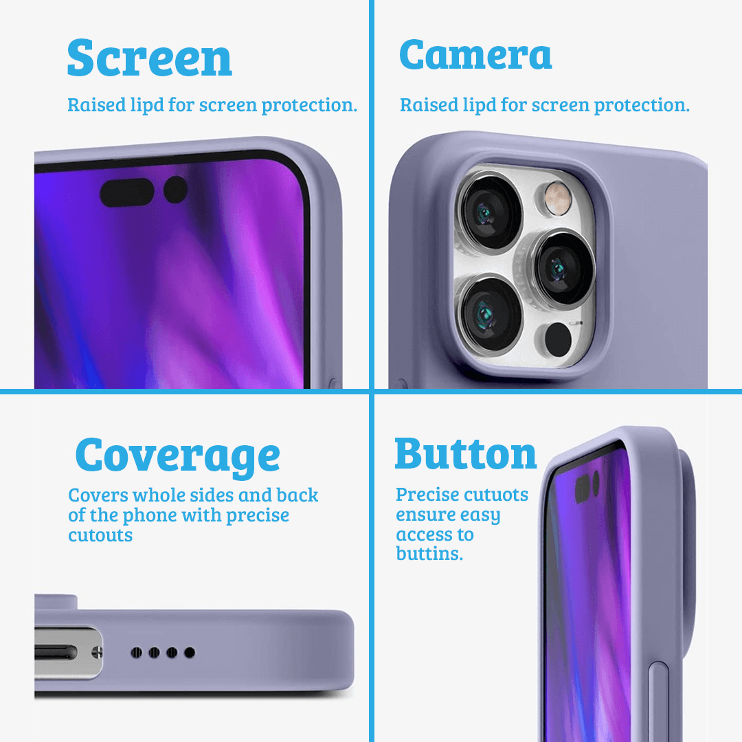 iPhone 15 Pro Soft Silicone Case Cover: Durable, Shock-Proof, Drop-Proof, Smooth Silky Exterior - Stone