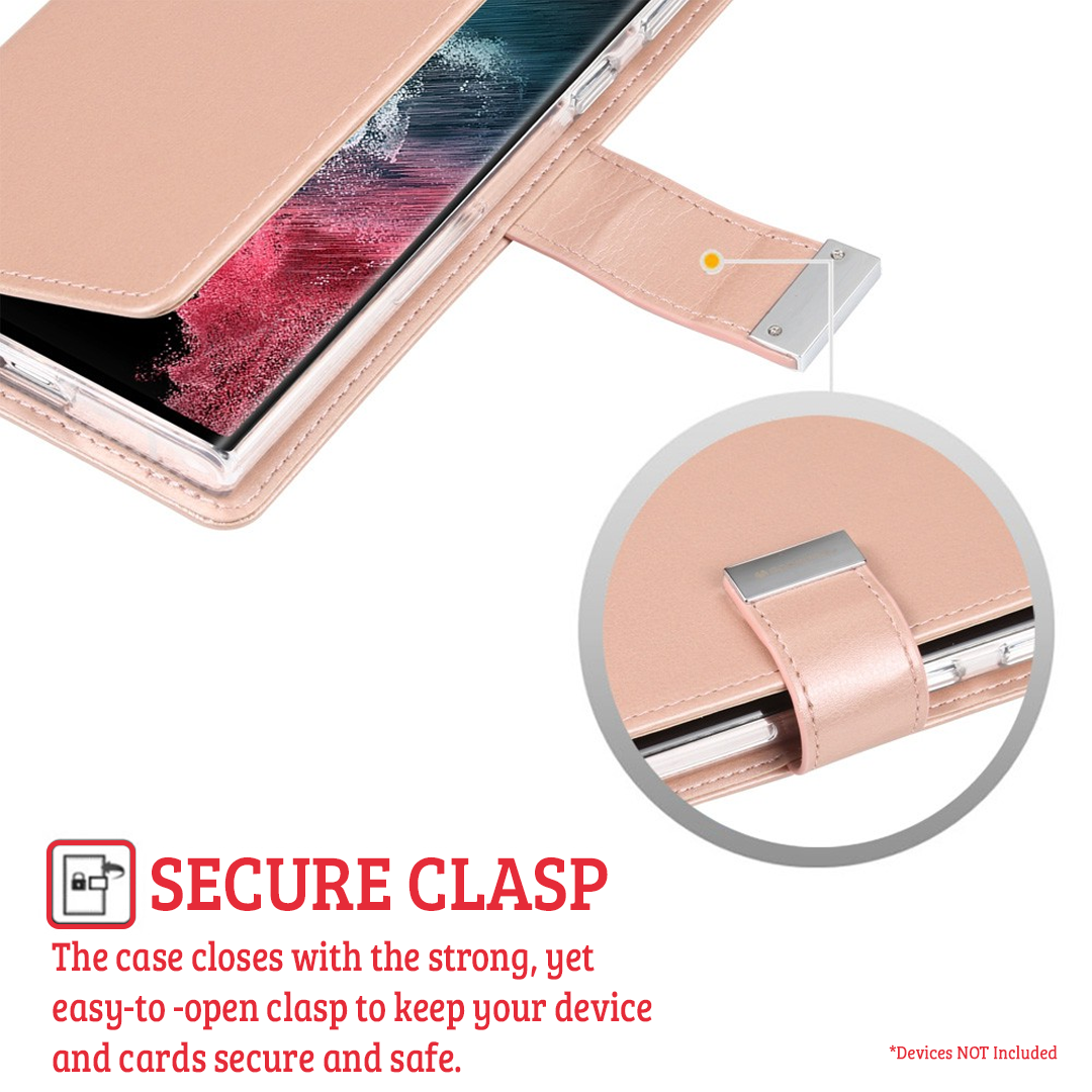 Samsung Galaxy S24 Plus Compatible Case Cover With Premium Rich Diary - Gold