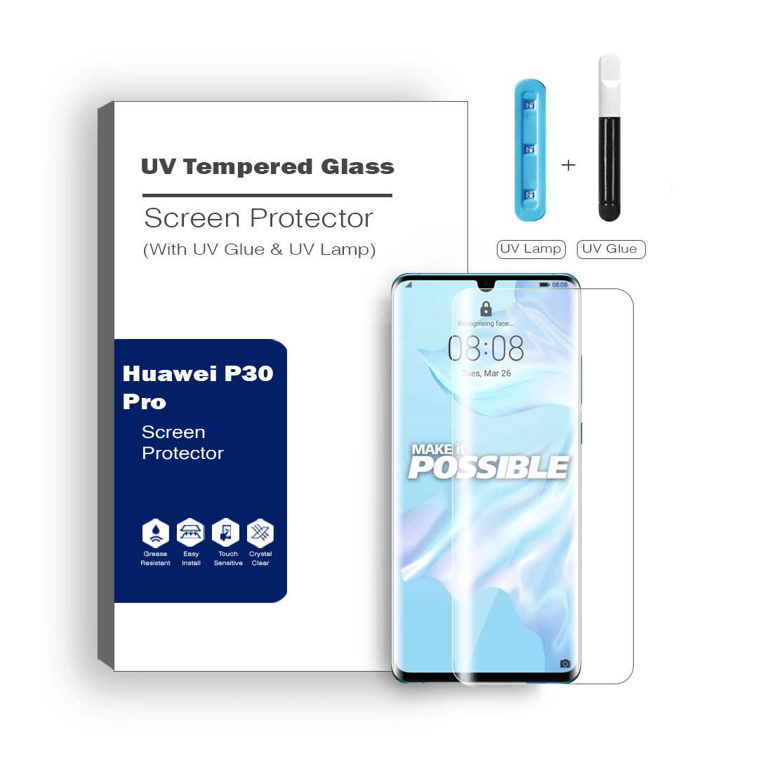 Huawei P30 Pro Compatible For Advanced UV Liquid Tempered Glass Screen Protector