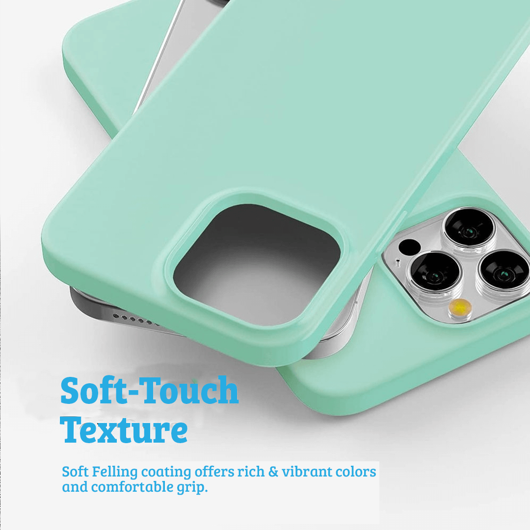 iPhone 15 Soft Silicone Jelly Case Cover - Long Lasting With Shock & Drop Protection, And Screen & Camera Lens Guard - Black