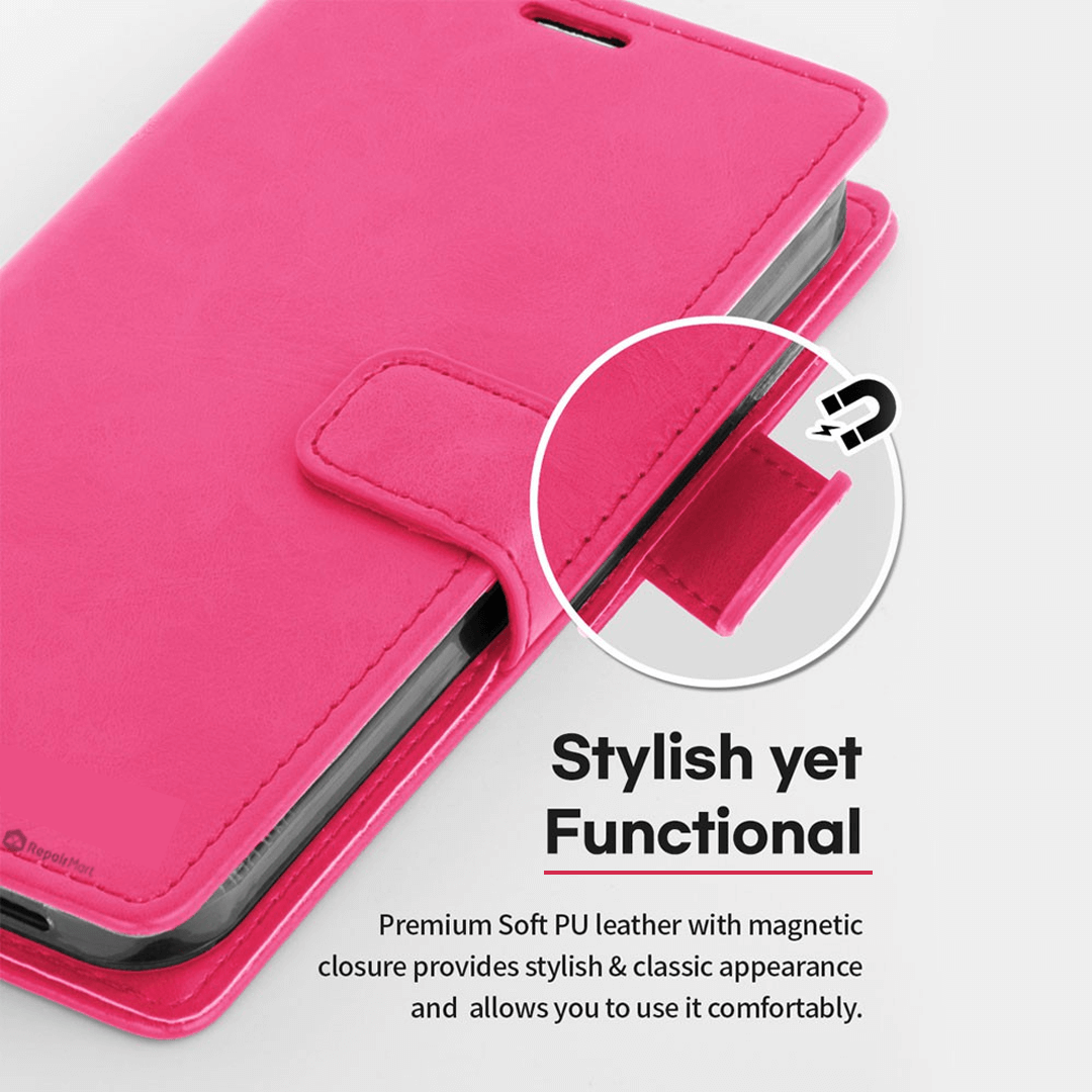 iPhone 16 Plus High-Quality Flip Wallet Case Cover: Shock-Resistant with Front Cover, Multiple Card Slots, Magnetic Closure and Media Stand Convertible - Brown