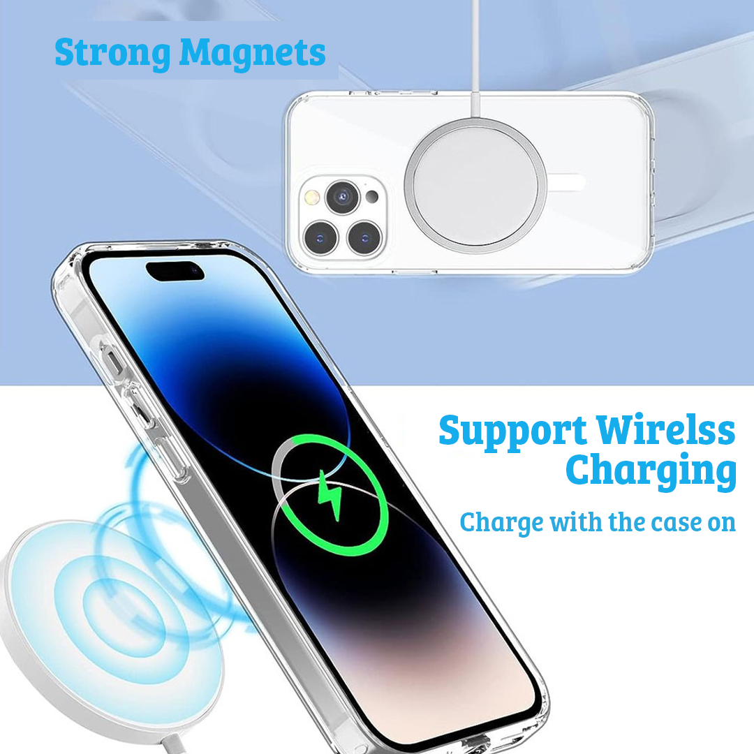 iPhone 13 Pro Compatible Case Cover With High Quality Acrylic+TPU Hybrid Transparent And Compatible With MagSafe Technology