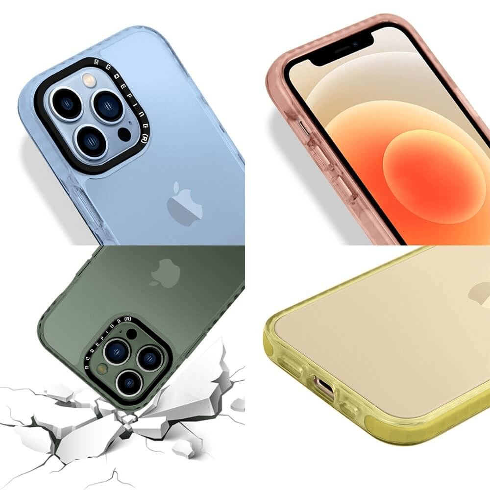 iPhone 14 Plus Compatible Case Cover With Shockproof Transparent Candy Color - Black