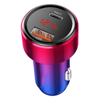 Thumbnail for Digital Display Intelligent Dual Quick Car Charger - 45W Power, Chic PC + ABS Design for Ultimate Charging Convenience-Red