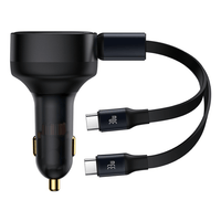 Thumbnail for Retractable 2-in-1 Car Charger - Dual Type-C Outputs for Rapid 33W Charging