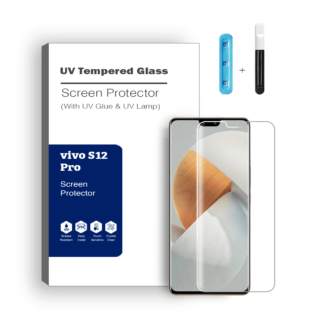Advanced Liquid UV Full Cover Curved Tempered Glass Screen Protector Fit For Vivo S12 Pro