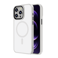 Thumbnail for iPhone 15 Pro Compatible Case Cover With Transparent Magnetic Metal Camera Lens Compatible With Magsafe Technology - White