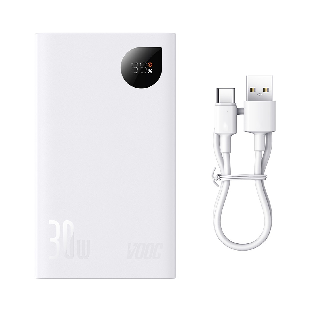 Adaman2 Digital Display Fast Charge Power Bank 20000mAh 30W (VOOC Edition)-White