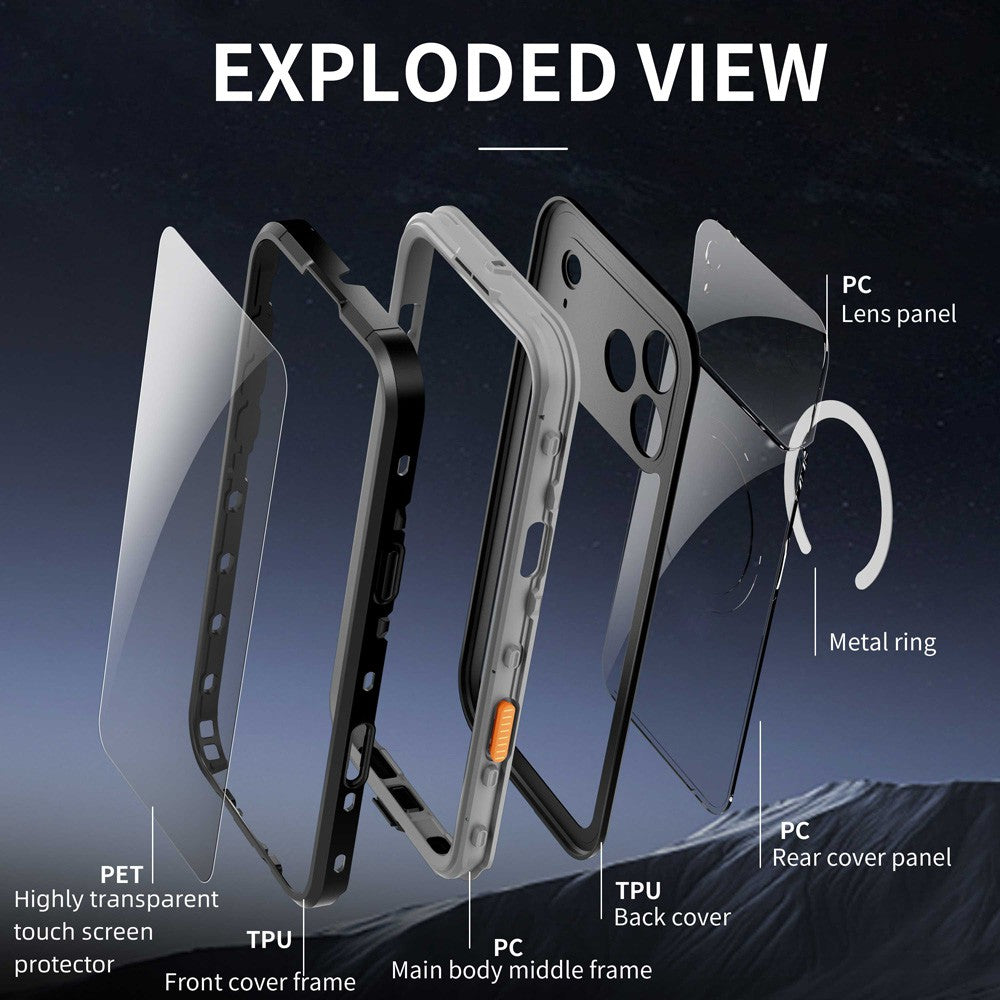iPhone 17 Waterproof Shockproof Case Cover with MagSafe Technology