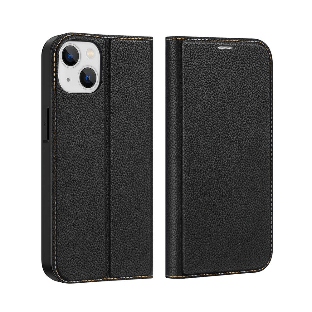 iPhone 14 Plus Compatible Case Cover With Magnetic Flip in Black