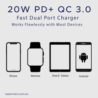 Thumbnail for Anik 20W PD USB C Wall Charger Dual Port Fast Quick QC 3.0 Power Adapter