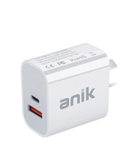 Thumbnail for Anik 20W PD USB C Wall Charger Dual Port Fast Quick QC 3.0 Power Adapter