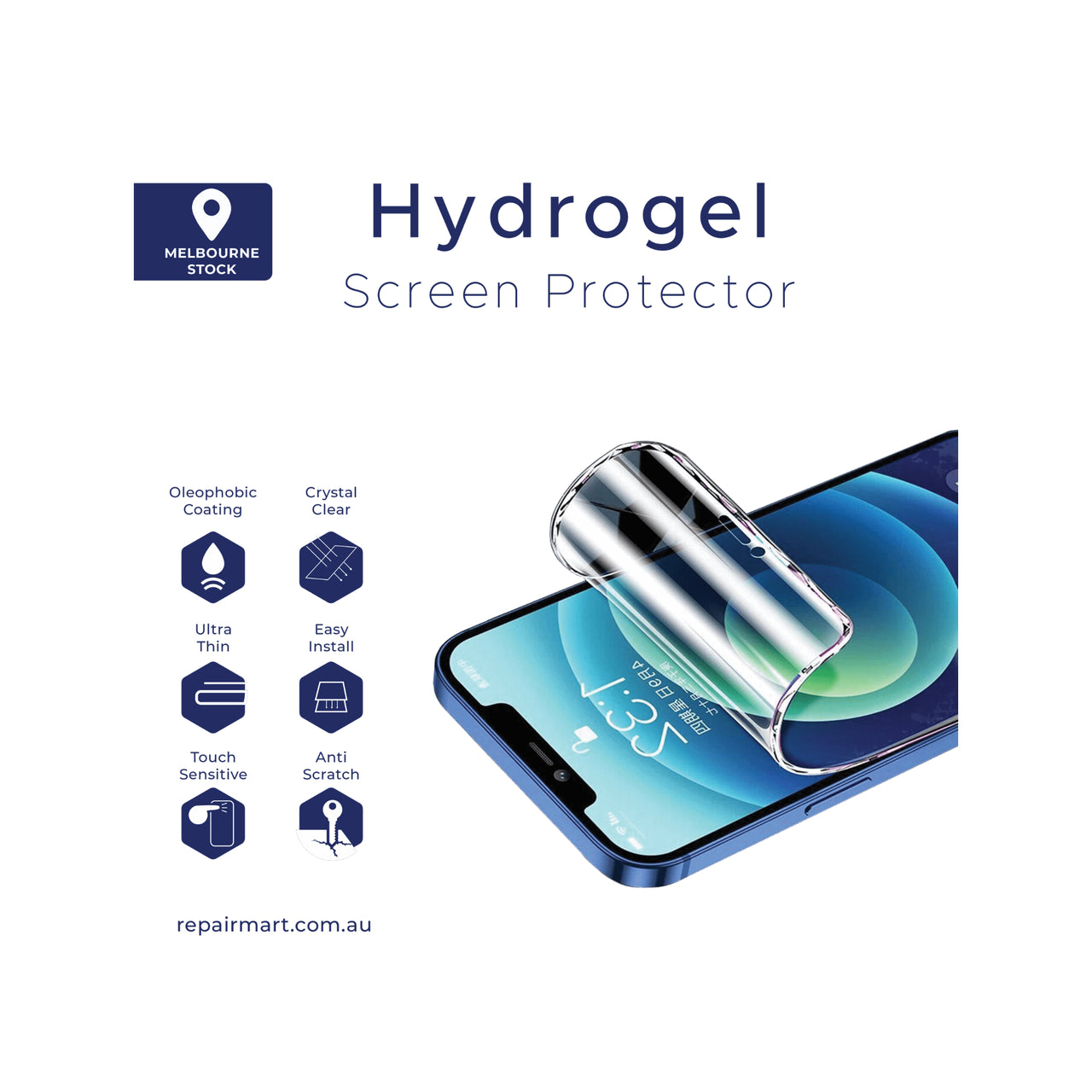 Vivo X70 Compatible Premium Hydrogel Screen Protector With Full Coverage Ultra HD