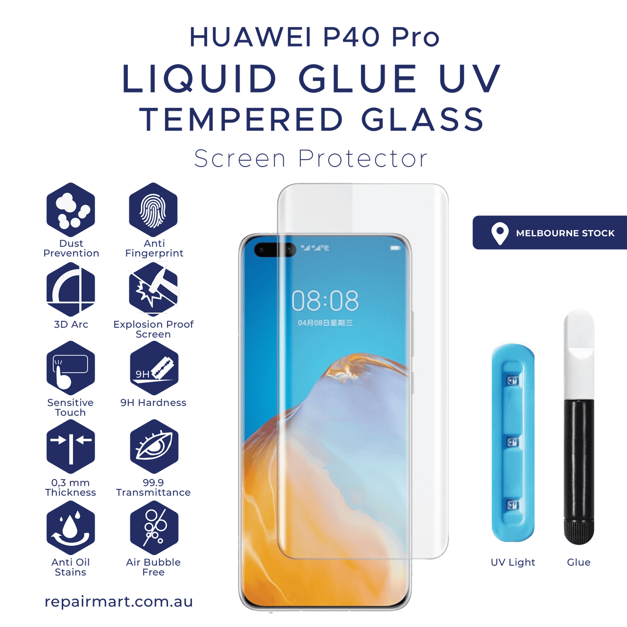 Advanced UV Liquid Glue 9H Tempered Glass Screen Protector for Huawei P50 - Ultimate Guard, Screen Armor, Bubble-Free Installation