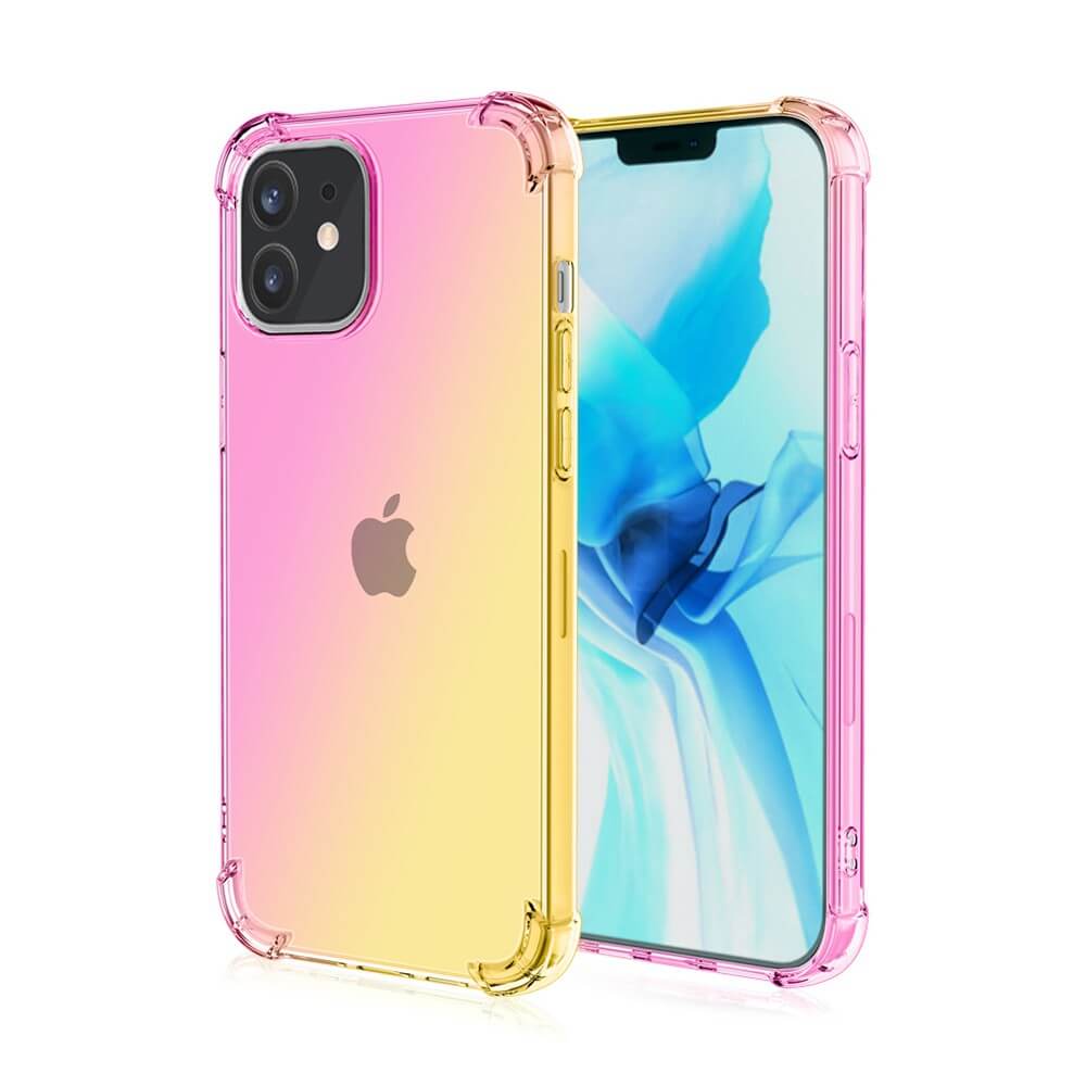 Clear Rainbow Airbag Bumper Shockproof Case Cover - Compatible with iPhone 12 mini (5.4'')