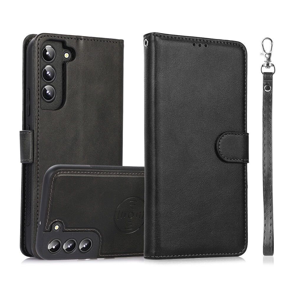 Leather Flip Wallet Case Cover - Compatible with Samsung Galaxy S22 Ultra