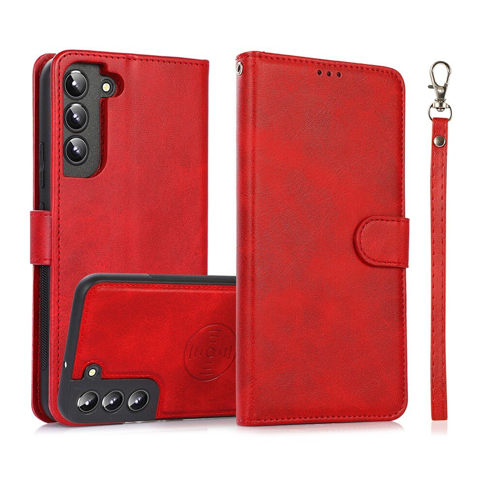 Leather Flip Wallet Case Cover - Compatible with Samsung Galaxy S22 Plus