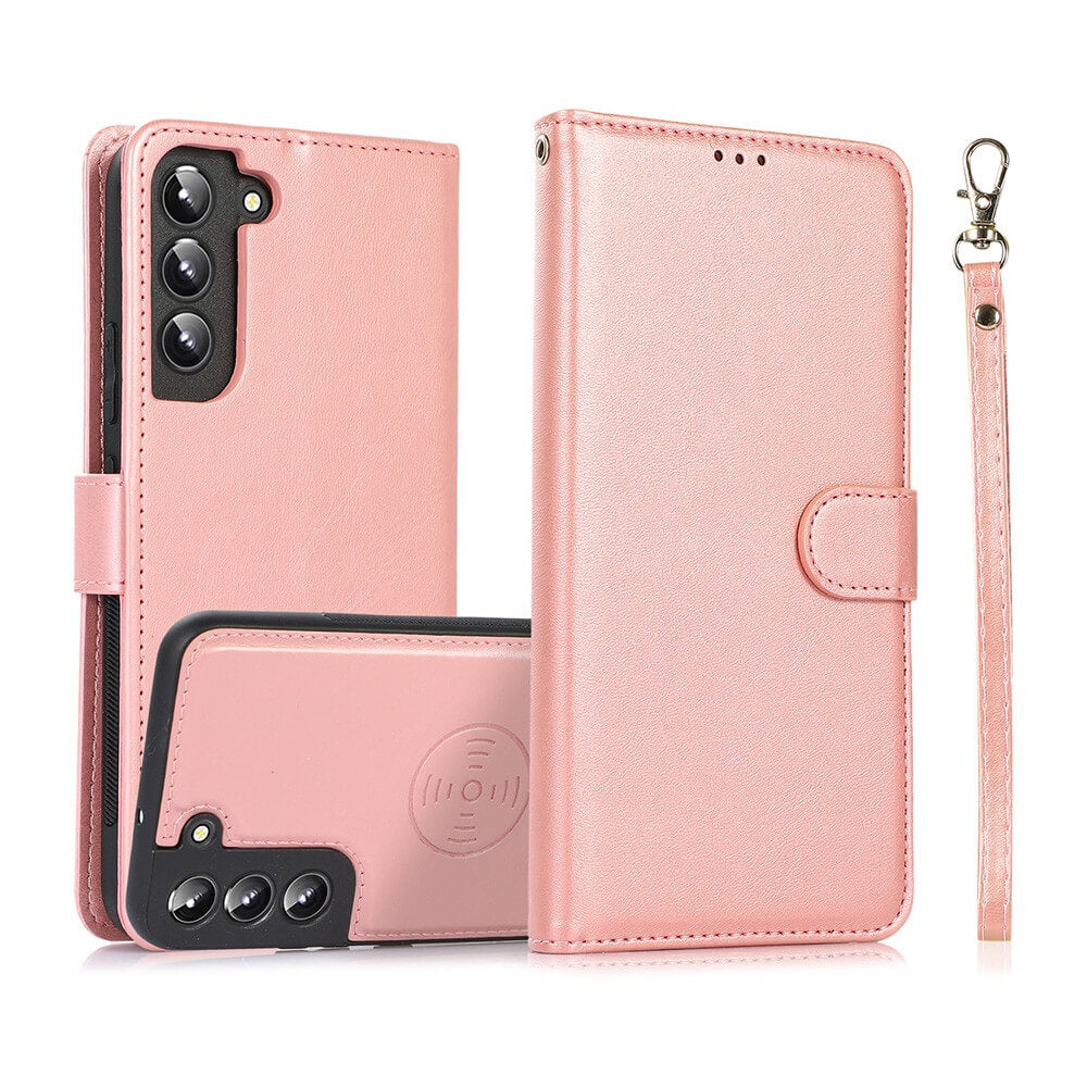 Leather Flip Wallet Case Cover - Compatible with Samsung Galaxy S22 Ultra