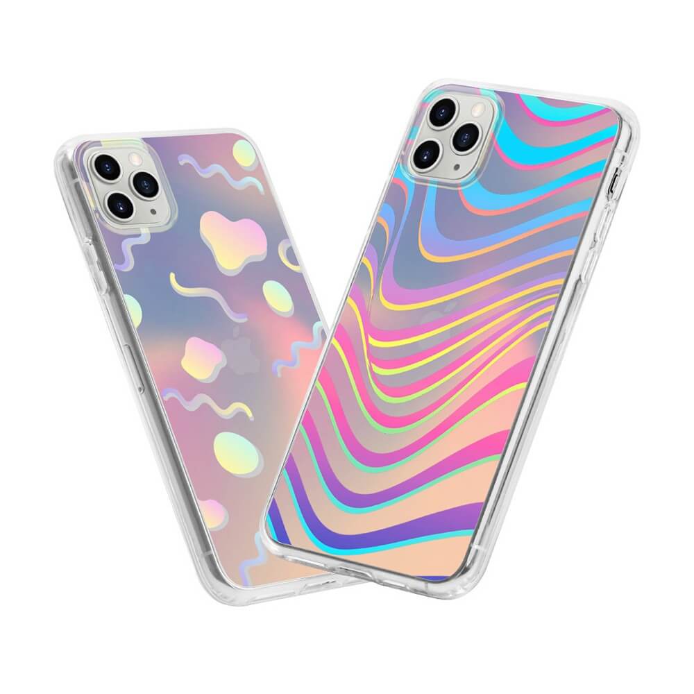 Aurora Laser Case With Holographic Pattern Fit For iPhone 12 / 12 Pro (6.1'')