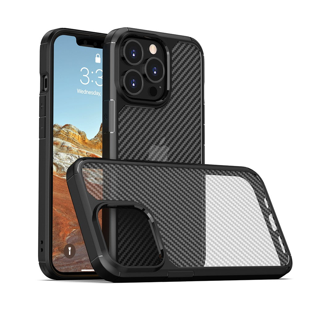 iPhone 13 Pro Compatible Case Cover With Hard Shield Carbon Fiber